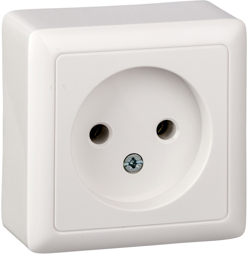 Розетка накладная без заземления (белый) Systeme Electric RA10-131-B