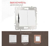 Выключатель двухклавишный 10AX 250V Arte Milano 203.30-2.white