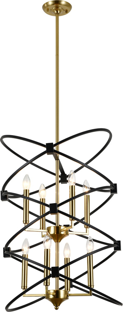 Потолочная люстра на штанге (10020/8R Black) Indigo V000486