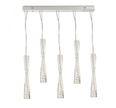 Подвесной светильник Newport Горизонтальная композиция 8240 из пяти подвесных светильников хром №118_NP