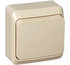 Выключатель накладной одноклавишный (кремовый) Systeme Electric BA10-004K