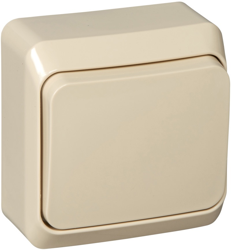 Выключатель накладной одноклавишный (кремовый) Systeme Electric BA10-004K
