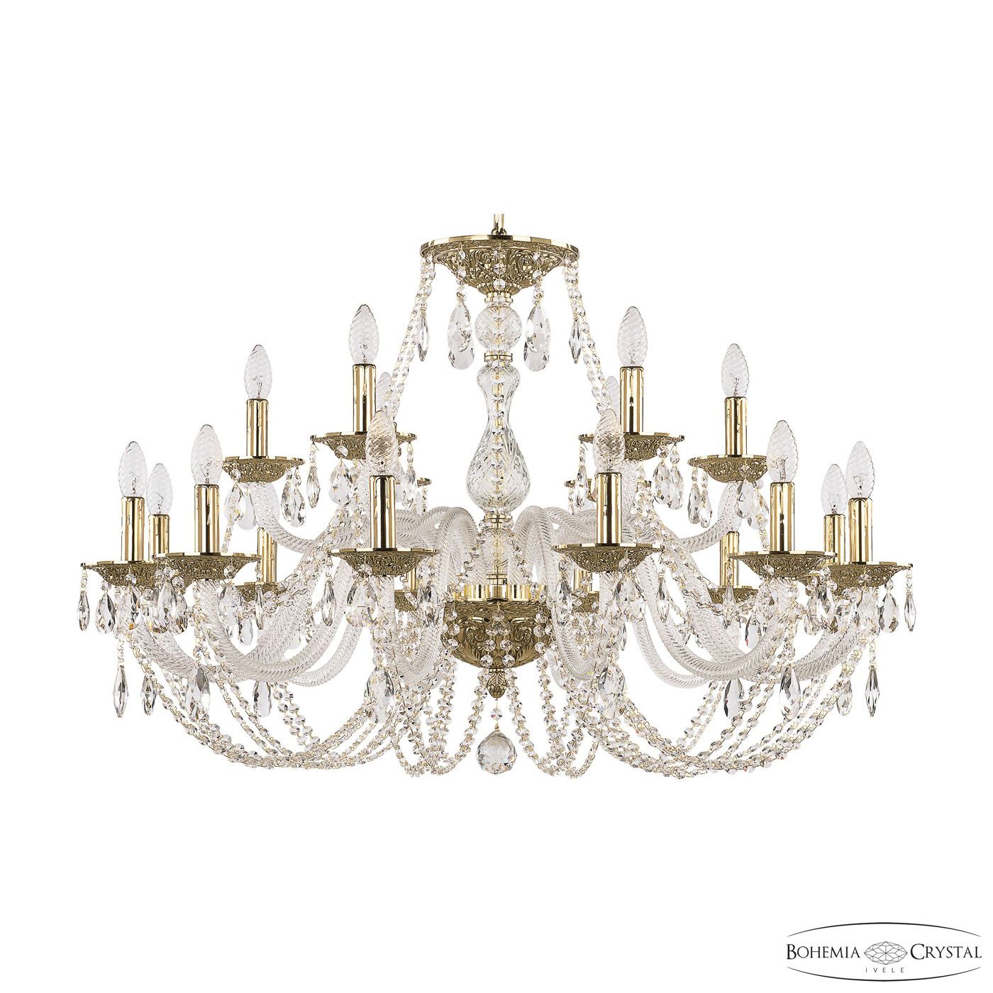 

Хрустальная люстра Bohemia Ivele 1601/12+6/360 G, 1601/12+6/360 G