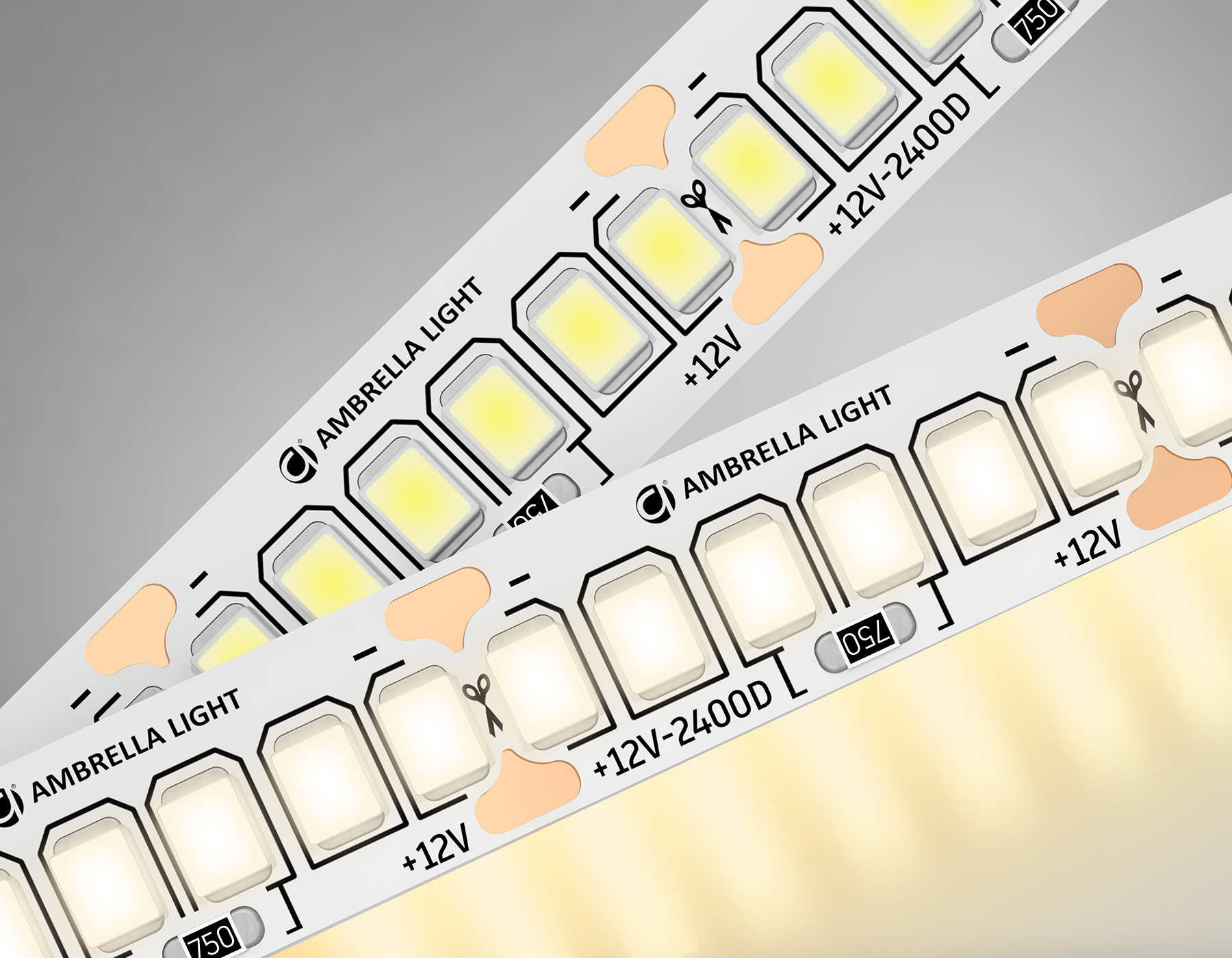 Светодиодная лента 2835 240Led, 19.2W m,12V IP20 3000K 5m,кратность резки 25mm Ambrella Light GS GS1501_AMB