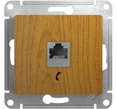 Телефонная розетка встраиваемая RJ-11 (дуб) Systeme Electric GSL000581T