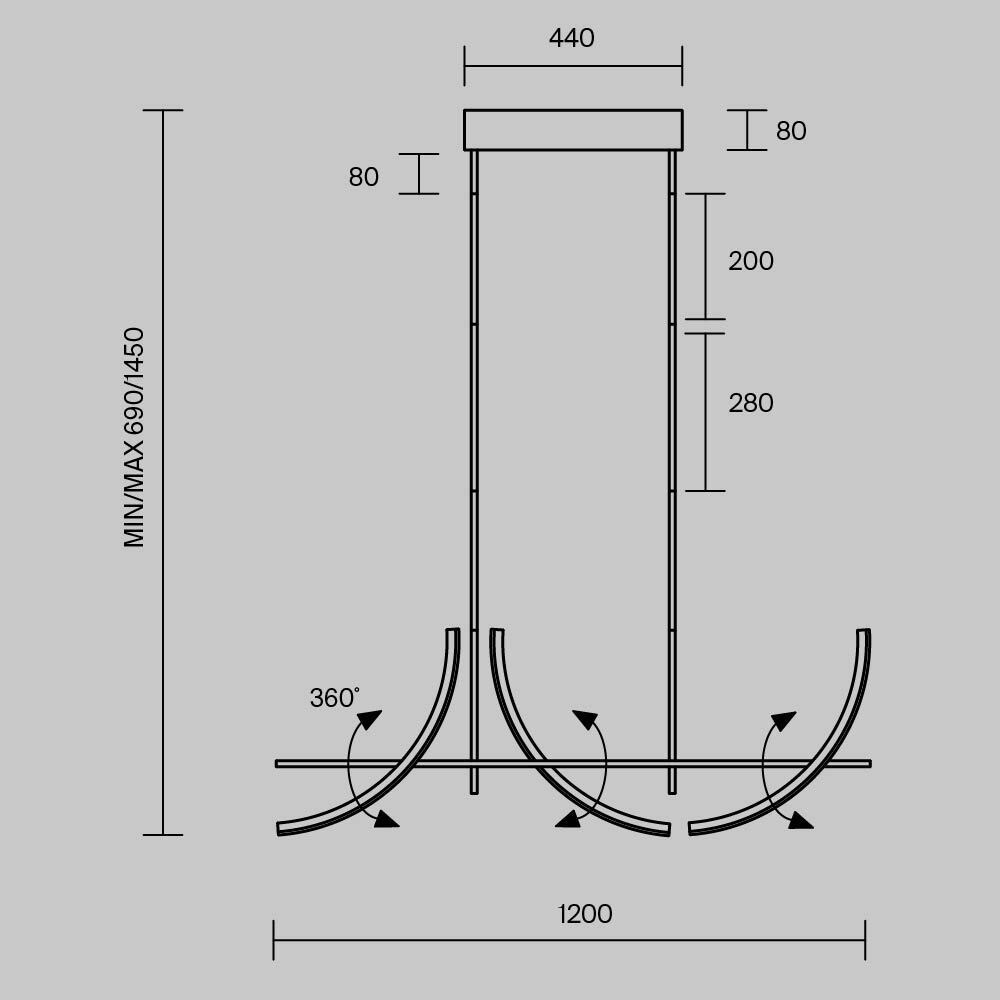 Подвесная люстра Maytoni Wabi MOD428PL-L20BK_MY