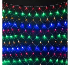 Светодиодная Сеть 2 x 3 м Разноцветная Модульная 220В, 384 LED, Провод Прозрачный ПВХ, IP54 NTL384M-10-2M