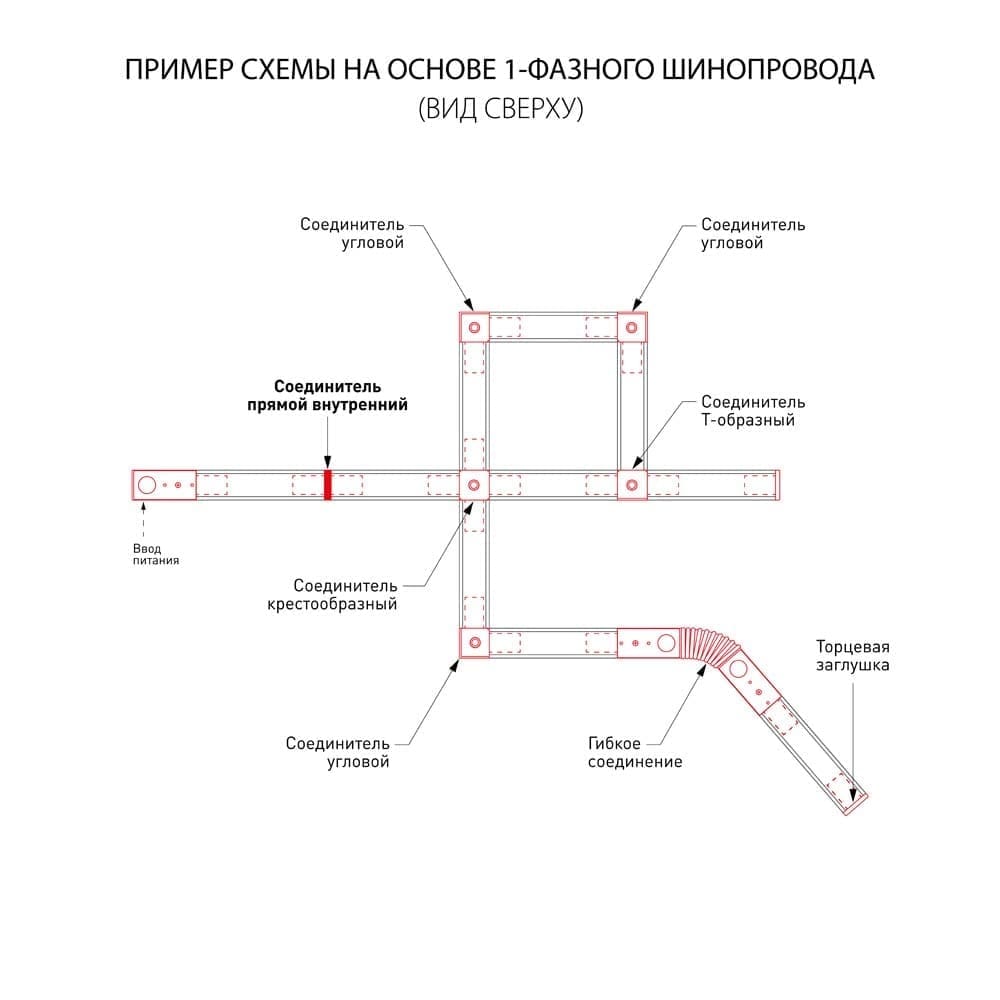 Коннектор прямой для однофазного шинопровода Elektrostandard a039599_ES