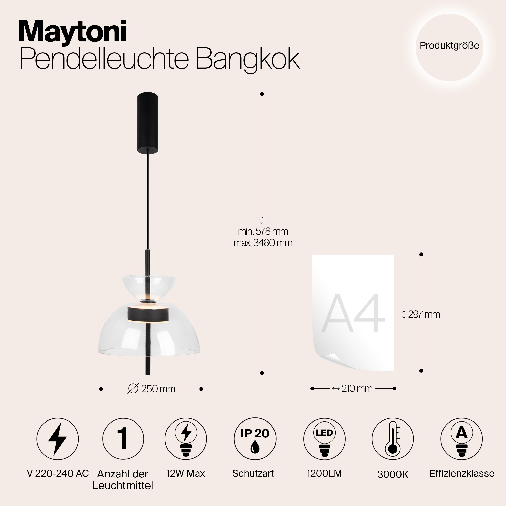 Подвесной светильник Maytoni Bangkok MOD185PL-L6B3K2_MY
