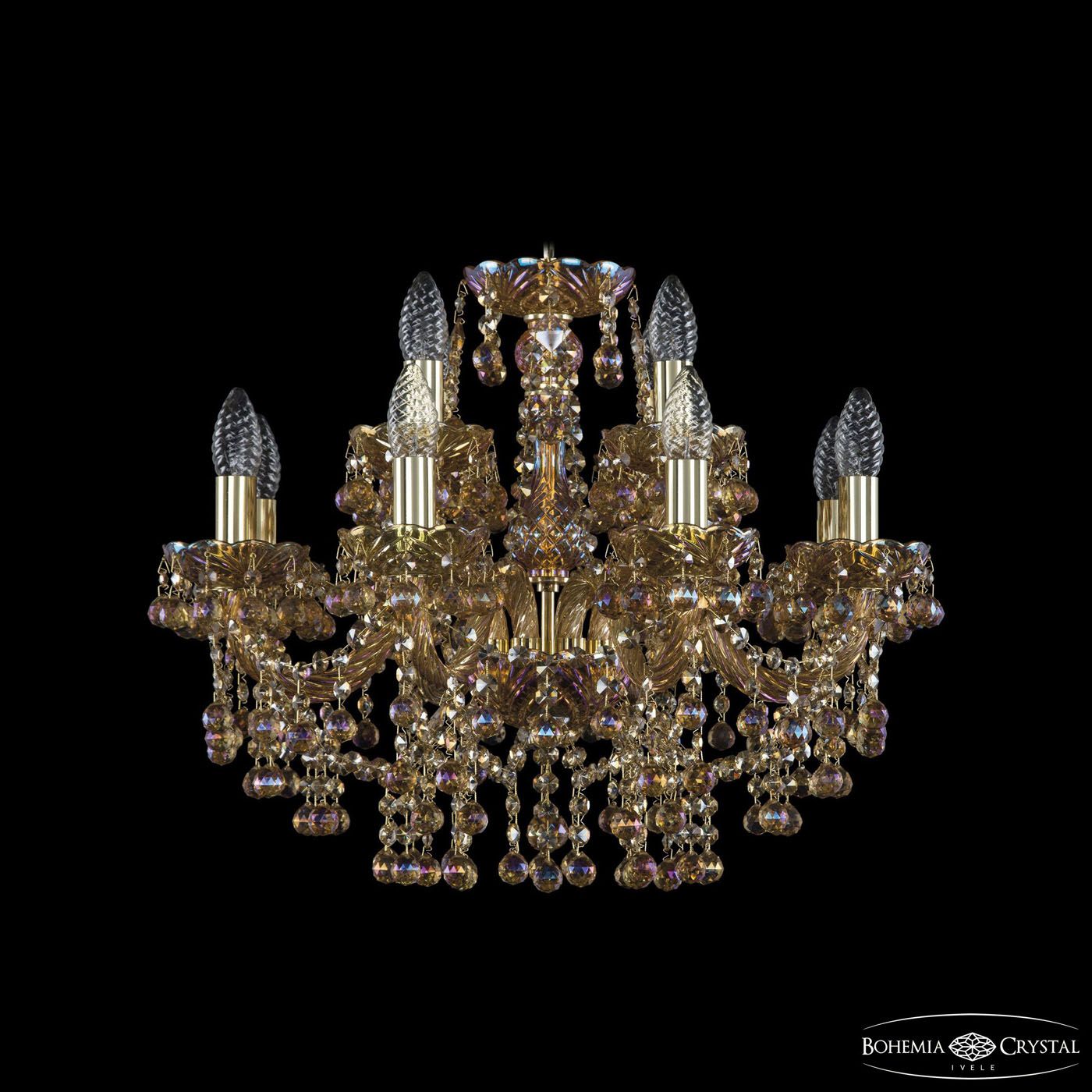 

Хрустальная люстра Bohemia Ivele 1409/8+4/195 G M777, 1409/8+4/195 G M777