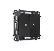 Выключатель двузхлавишный с подсветкой Ambrella Volt OMEGA QUANT MO804010_AMB