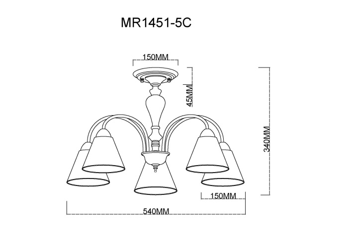 Потолочная люстра MyFar Anna MR1451-5C
