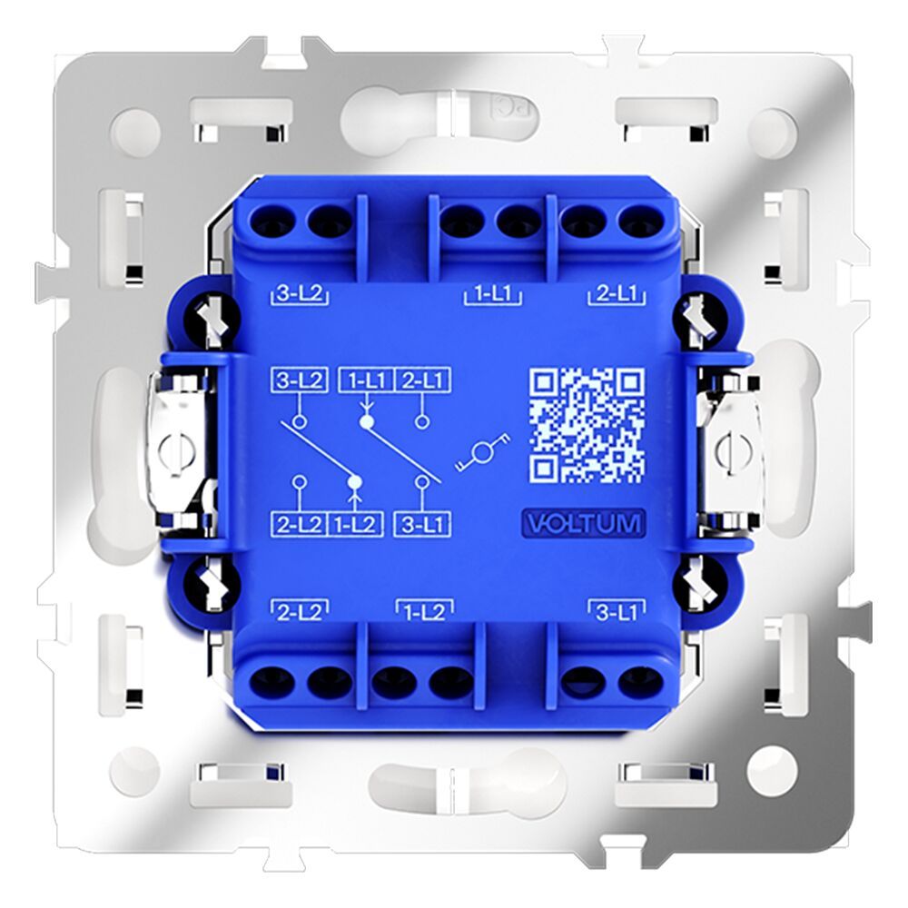 Проходной переключатель встраиваемый VOLTUM S70 двухклавишный 10А VLS020303