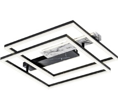 Потолочная люстра (+ночной режим) светодиодная 105Вт, с ПДУ, металл/акрил, черный/белый мрамор Escada 10251/2LED_ESC