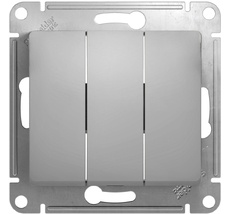 Выключатель встраиваемый трехклавишный (алюминий) Systeme Electric GSL000331