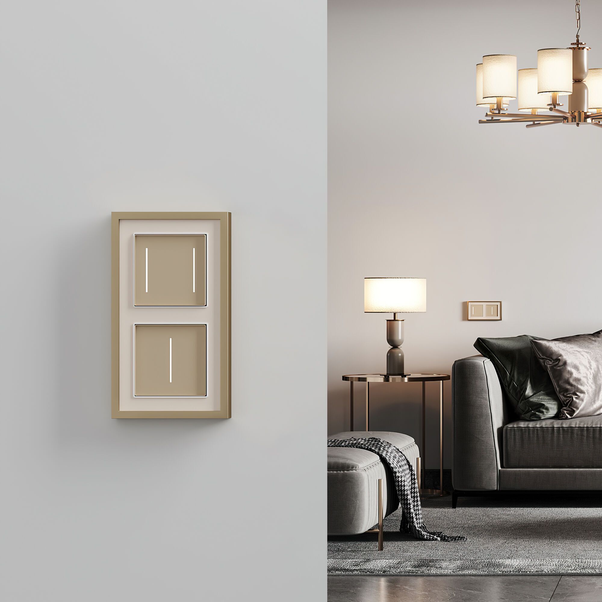 Умный сенсорный выключатель одноклавишный (шампань) Werkel a064145_WR