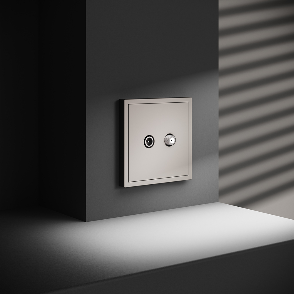 Розетка телевизионнная встраиваемая VOLTUM S70 оконечная TV+SAT VLS060403