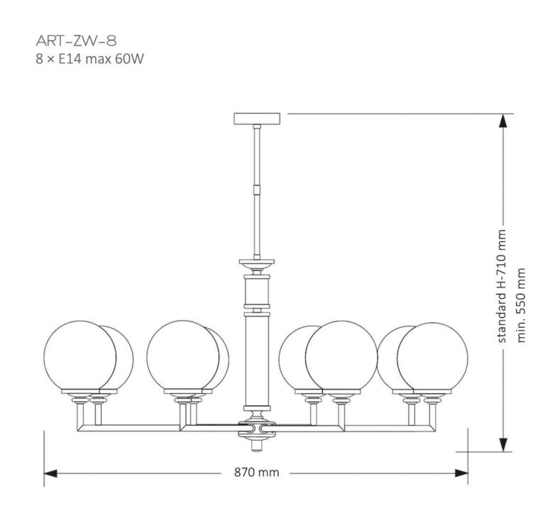 Подвесная люстра Kutek MOOD ARTU GLASS ART-ZW-8(Z)G