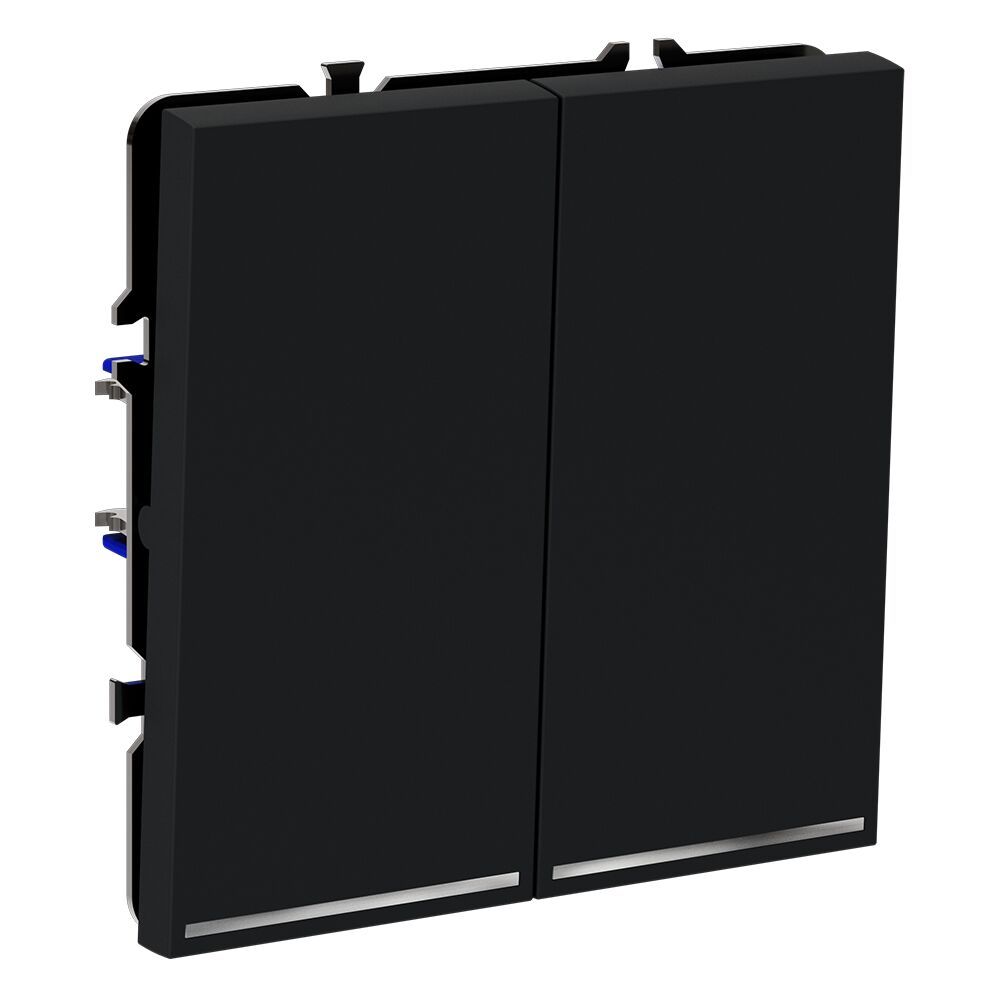 Проходной переключатель встраиваемый VOLTUM S70 двухклавишный с подсветкой 10А VLS020407